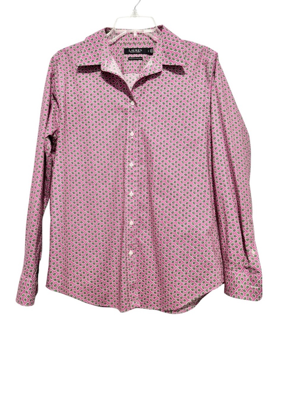 Lauren Ralph Lauren Pink Geometric Print Button-Up Shirt